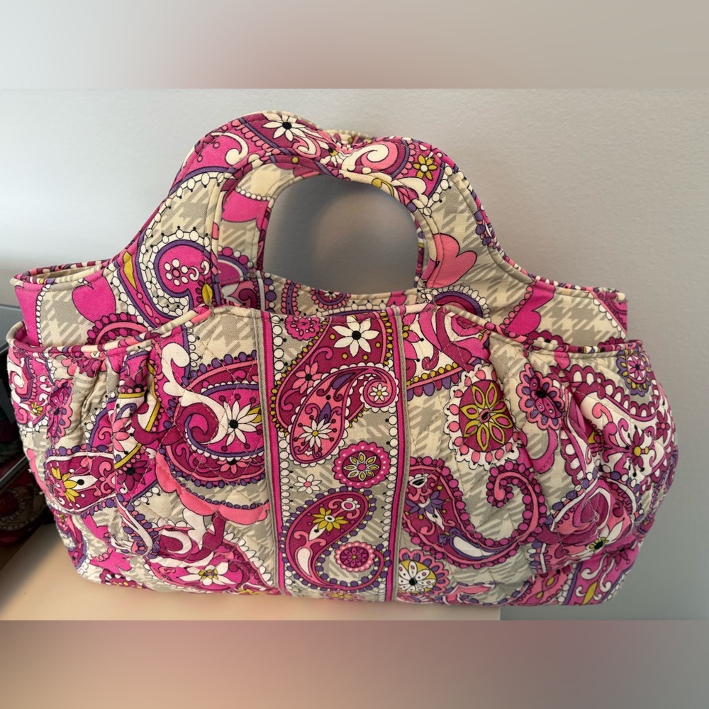 Vera Bradley Abby tote bag in the retired Paisley Meets Plaid pattern